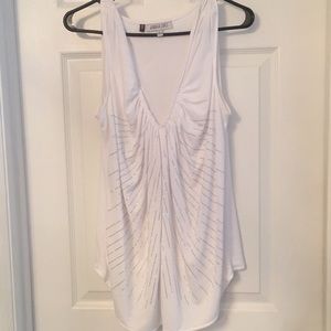 White dress tank with studded silver detail